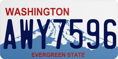 WA license plate AWY7596