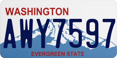 WA license plate AWY7597