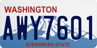 WA license plate AWY7601