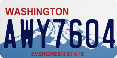 WA license plate AWY7604