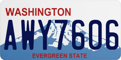 WA license plate AWY7606