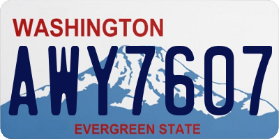 WA license plate AWY7607