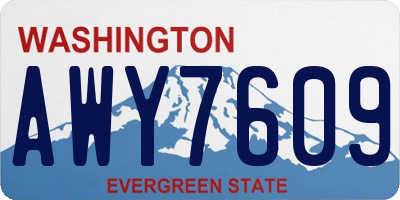 WA license plate AWY7609
