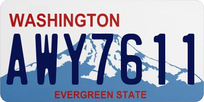 WA license plate AWY7611