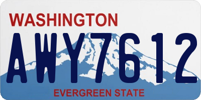 WA license plate AWY7612