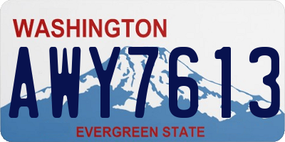 WA license plate AWY7613
