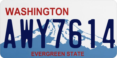 WA license plate AWY7614