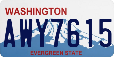 WA license plate AWY7615