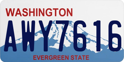 WA license plate AWY7616