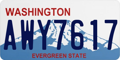 WA license plate AWY7617
