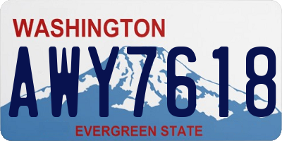 WA license plate AWY7618