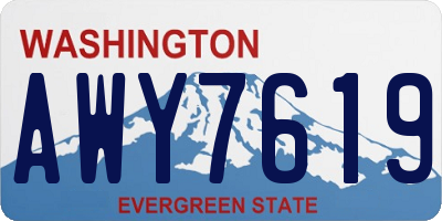 WA license plate AWY7619