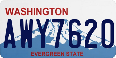 WA license plate AWY7620