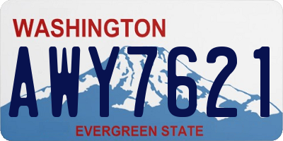 WA license plate AWY7621