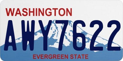 WA license plate AWY7622