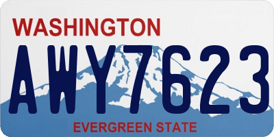 WA license plate AWY7623