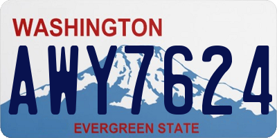 WA license plate AWY7624