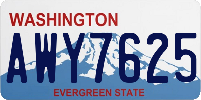 WA license plate AWY7625