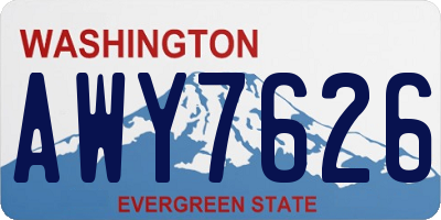 WA license plate AWY7626
