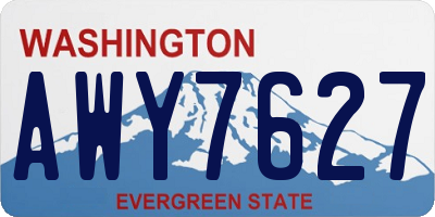 WA license plate AWY7627