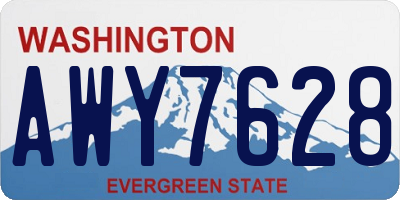 WA license plate AWY7628