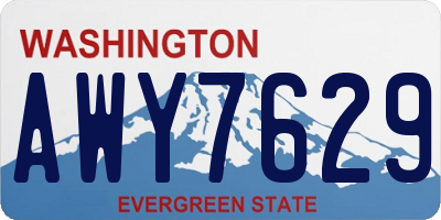 WA license plate AWY7629