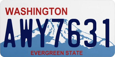 WA license plate AWY7631