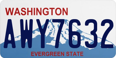 WA license plate AWY7632
