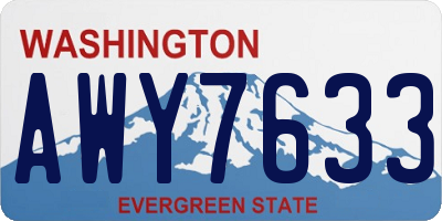 WA license plate AWY7633