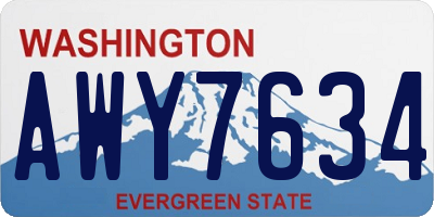 WA license plate AWY7634