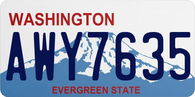 WA license plate AWY7635