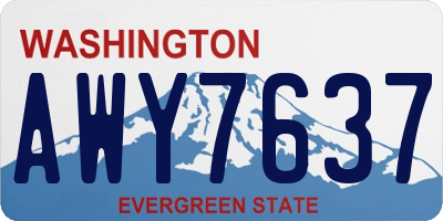 WA license plate AWY7637