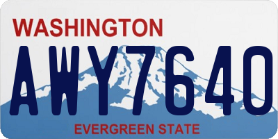 WA license plate AWY7640