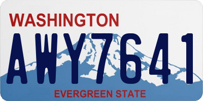 WA license plate AWY7641