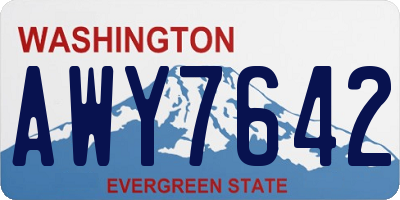 WA license plate AWY7642