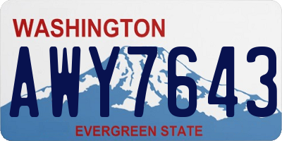 WA license plate AWY7643