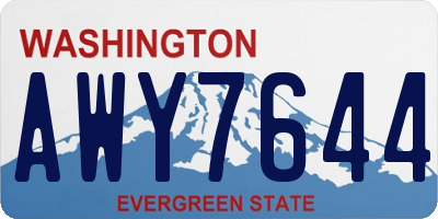 WA license plate AWY7644
