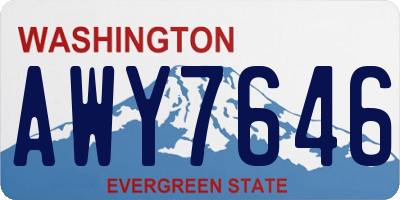 WA license plate AWY7646