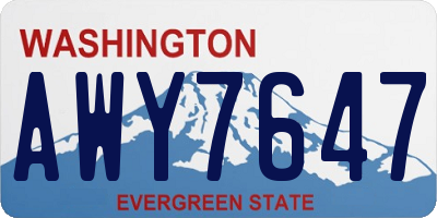 WA license plate AWY7647
