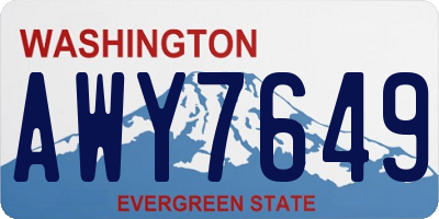WA license plate AWY7649