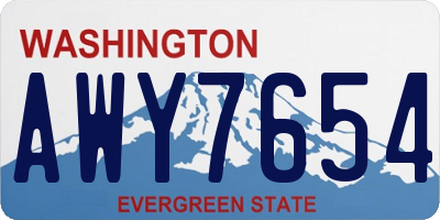 WA license plate AWY7654