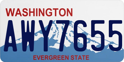 WA license plate AWY7655