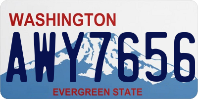 WA license plate AWY7656
