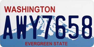 WA license plate AWY7658