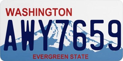 WA license plate AWY7659