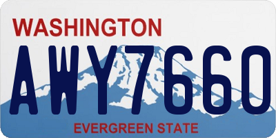 WA license plate AWY7660