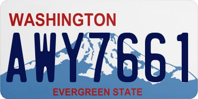 WA license plate AWY7661