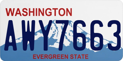 WA license plate AWY7663