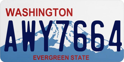 WA license plate AWY7664
