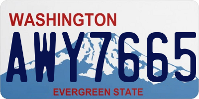 WA license plate AWY7665
